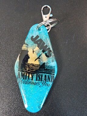 Jaws Resin Keychain - Blue/Teal
